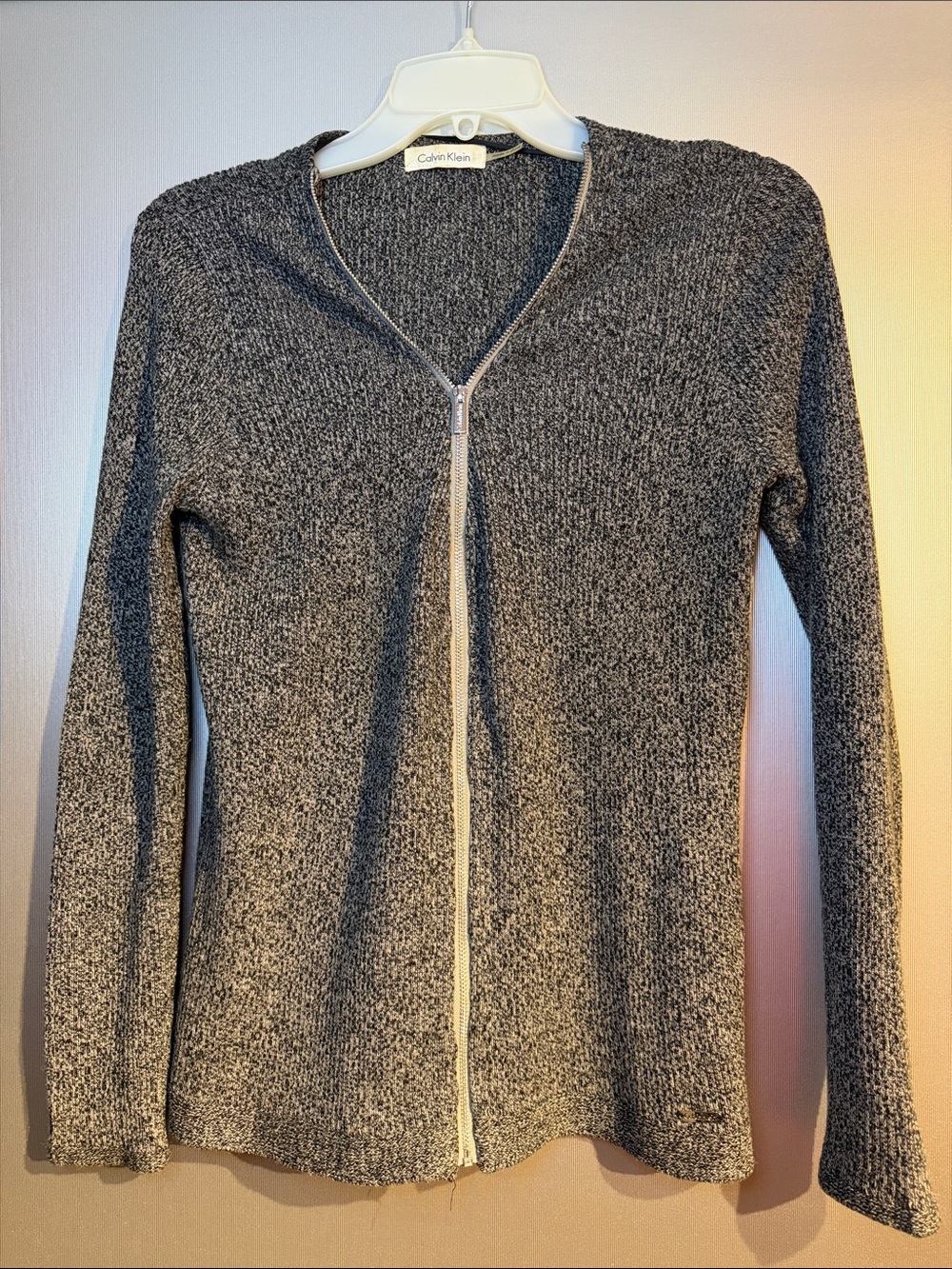 Calvin Klein Heather Gray Zip Cardigan